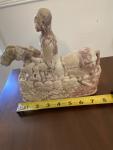 Antique Soapstone Horse Rider Sculpture