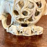 Soapstone Elephant Statue with Intricate Carving