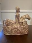 Antique Soapstone Horse Rider Sculpture