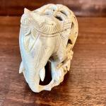 Soapstone Elephant Statue with Intricate Carving
