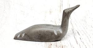 Inuit Loon Bird Soapstone Carving Sculpture