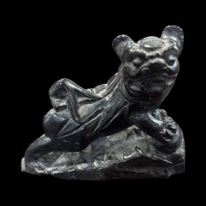 Antique Soapstone Foo Dog Statue