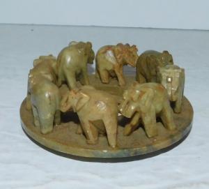 Carved Soapstone Elephant Figurine for Home Decor