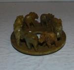 Carved Soapstone Elephant Figurine for Home Decor