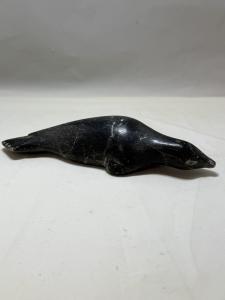 Large Vintage Inuit Soapstone Seal Carving