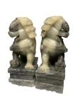 Vintage Chinese Foo Dogs Soapstone Guardian Lions