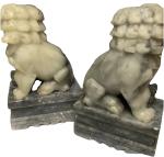 Vintage Chinese Foo Dogs Soapstone Guardian Lions