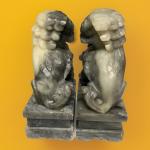 Vintage Chinese Foo Dogs Soapstone Guardian Lions