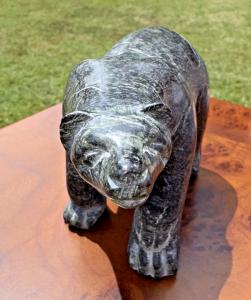 Medium Stone Polar Bear Soapstone Carving