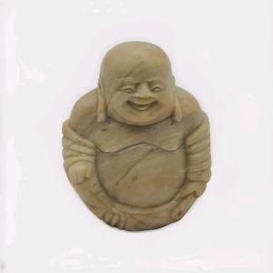 Carved Soapstone Smiling Buddha Figure 2.5" Tall