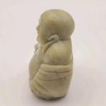 Carved Soapstone Smiling Buddha Figure 2.5" Tall