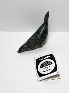 Inuit Carved Green Soapstone Seal Figurine