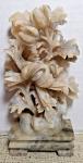 Vintage Chinese Floral Soapstone Hand-Carved Sculpture