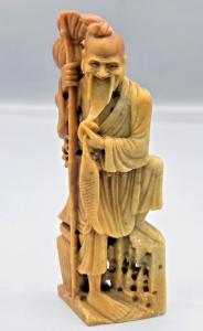 Antique Soapstone Immortal Carving - Quality Design!