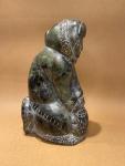 Inuit Fisherman Soapstone Carving - 7 Inches