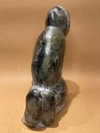 Inuit Fisherman Soapstone Carving - 7 Inches