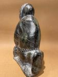 Inuit Fisherman Soapstone Carving - 7 Inches