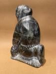 Inuit Fisherman Soapstone Carving - 7 Inches