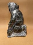 Inuit Fisherman Soapstone Carving - 7 Inches