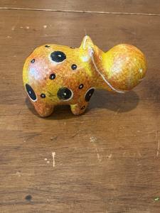 Orange & Yellow Soapstone Hippo Figurine