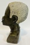 African Green Soapstone Tribal Man Bust Sculpture