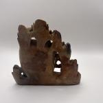 Vintage Hand-Carved Soapstone Mountain Village Sculpture