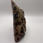 Vintage Hand-Carved Soapstone Mountain Village Sculpture