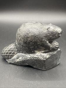 Hand-Carved Soapstone Wolf Sculpture from Canada