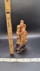 Vintage Hand Carved Chinese Soapstone Statue