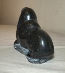 Carved Soapstone Walrus Sculpture by Isa Kasudluak
