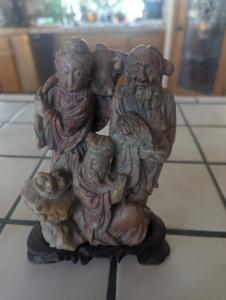 Vintage Hand-Carved Chinese Soapstone Figurine