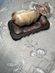 Hand-Carved Chinese Soapstone Water Buffalo Figurine