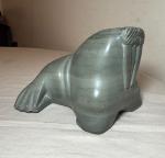 Vintage Large Soapstone Carving of Canadian Walrus