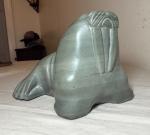 Vintage Large Soapstone Carving of Canadian Walrus