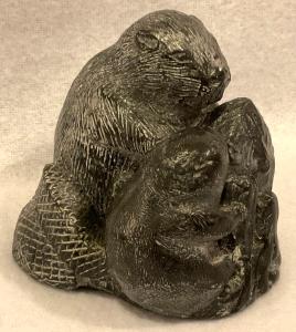 Black Soapstone Wolf Carving – Canadian Art