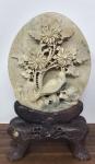 Hand-Carved Vintage Chinese Soapstone Birds Sculpture
