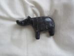 Black Soapstone Hippo - Beautifully Detailed Carving