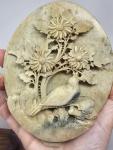 Hand-Carved Vintage Chinese Soapstone Birds Sculpture