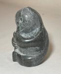 Hand-Carved Soapstone Bear Eating Sculpture