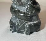 Hand-Carved Soapstone Bear Eating Sculpture