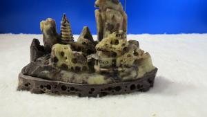 Vintage Hand Carved Chinese Soapstone Mountain Sculpture