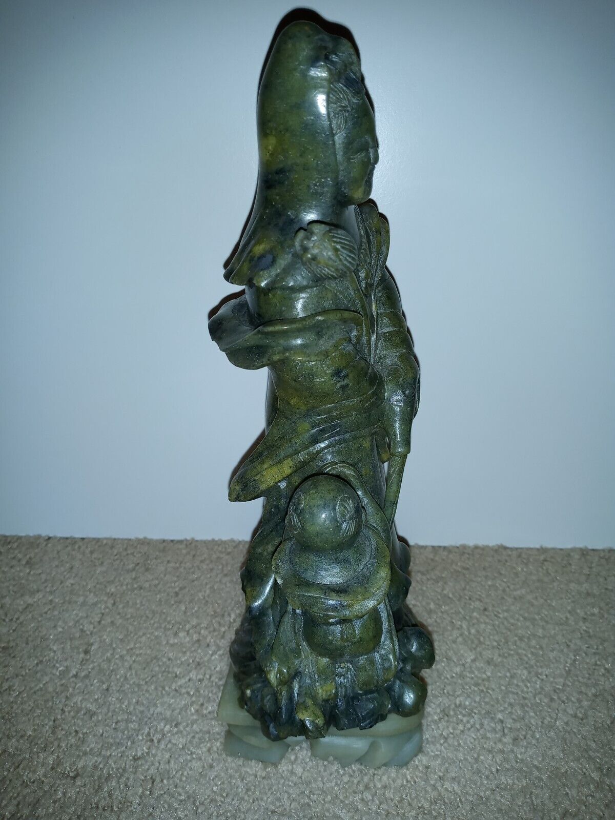 Chinese Soapstone Carved Kwan Yin Statue - Vintage