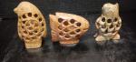Owl, Penguin & Fish Soapstone Animal Carvings