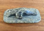 Vintage Inuit Hand-Carved Green Soapstone Seal