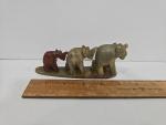 Elephant Family Soapstone Carving Figurine