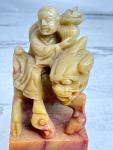 Carved Soapstone Seal with Mythical Creature Rider