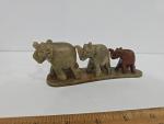 Elephant Family Soapstone Carving Figurine