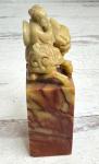Carved Soapstone Seal with Mythical Creature Rider