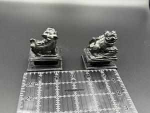 Vintage Soapstone Foo Dog Guardian Lion Seals