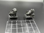 Vintage Soapstone Foo Dog Guardian Lion Seals